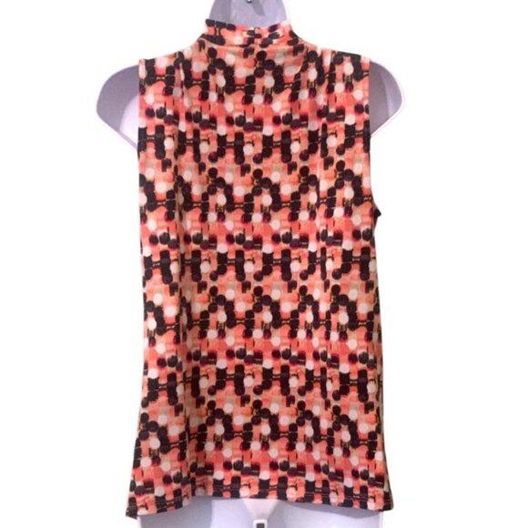 Kasper Womens Abstract V Neck Tank Top Size L Multicolor Sleeveless - Picture 5 of 10